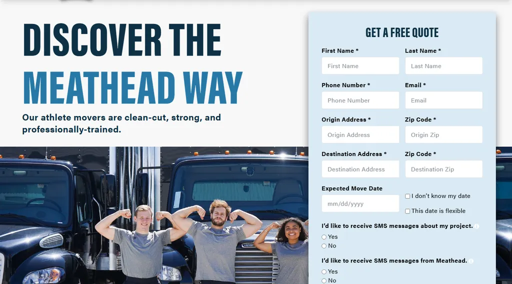 Meathead Movers website homepage