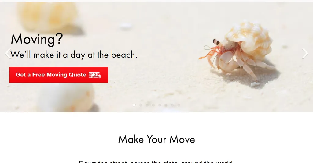 NorthStar Moving Company website homepage